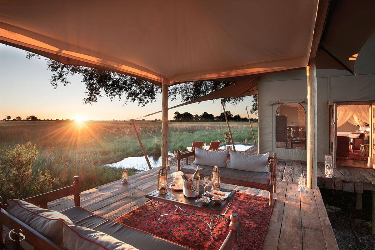 Private viewing deck in every suite at Duba Plains
