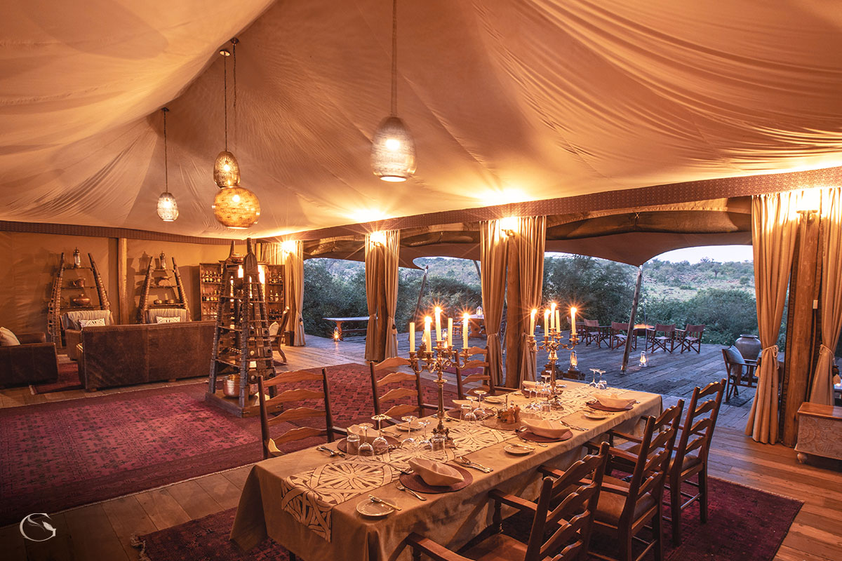 Indoor and Outdoor Dining Lounges at Mara Nyika Camp