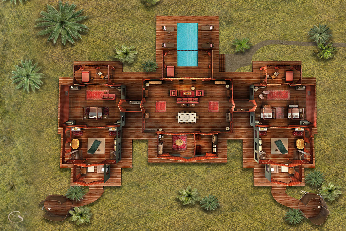 Floor Plan of Jack’s Private Camp, Botswana