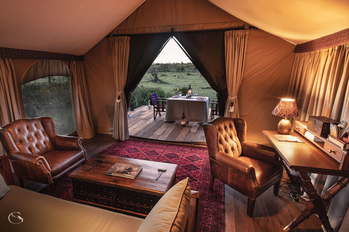 Private lounge in every suite at Mara Nyika Camp