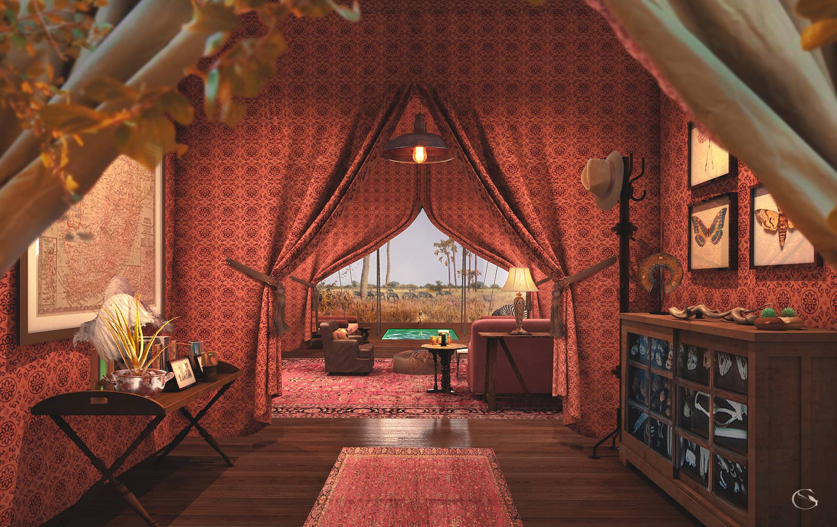 Render of Jack’s Private Camp, Botswana