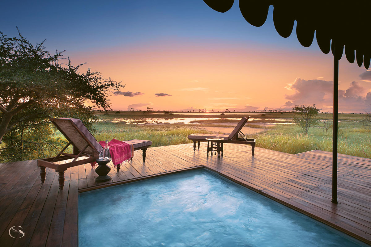 Pool deck at Jack's Camp