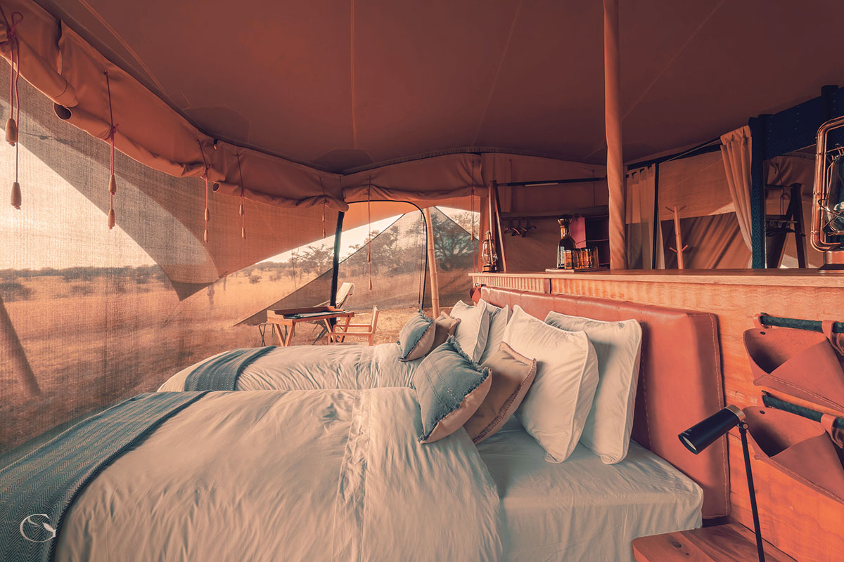 Double bed set-up for families, Wilderness Usawa Serengeti Luxury Mobile Camp